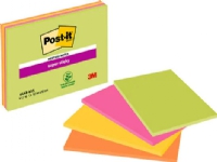 Post-it® Super Sticky Meeting Notes, 152 x 101 mm, ass. farver 4 blokke
