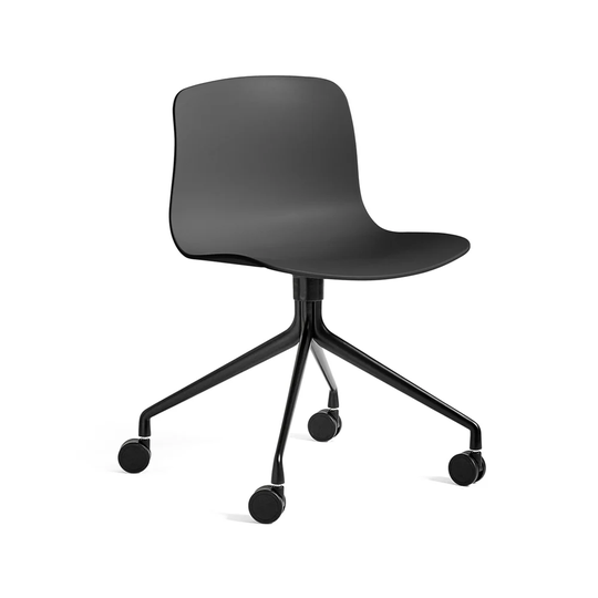 HAY About a Chair 14 kontorsstol soft black, svart stativ med hjul