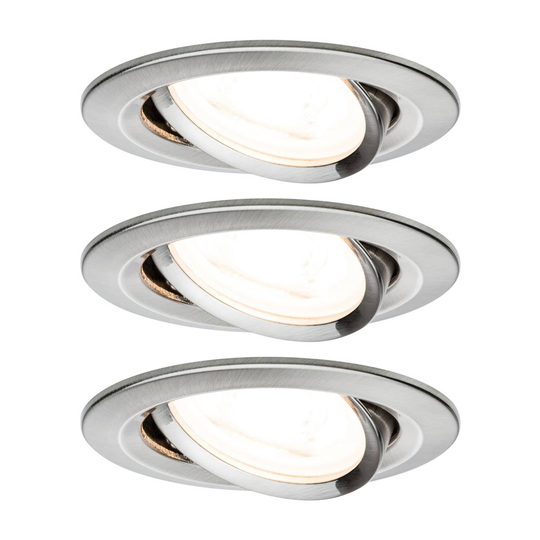 Paulmann 3-pack spot Nova rund sväng/dimbar, järn