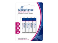 MediaRange - Batteri 4 x AAA / LR03 - Kolzink - 200 mAh