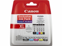 Canon PGI-570XL/CLI-571 Multipack - 5-pack - svart, gul, cyan, magenta - original - bläckpatron - för PIXMA MG5751, MG5752, MG5753, MG6851, MG6852, MG6853, MG7750, MG7751, MG7752, MG7753