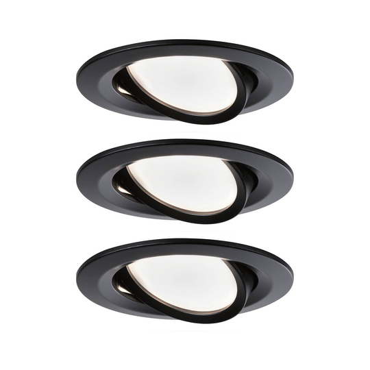 Paulmann Nova Coin 3 x rund dim-/vridbar svart