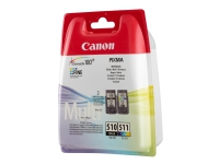 Canon PG-510 / CL-511 Multi pack - 2-pack - 9 ml - svart, färg (cyan, magenta, gul) - original - bläckpatron - för PIXMA MP230, MP237, MP252, MP258, MP270, MP280, MP282, MP499, MX350, MX360, MX410, MX420