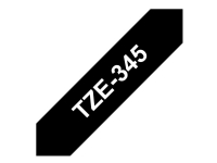 Brother TZe-345 - hvid på sort 18mm x 8m