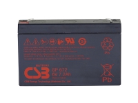 CSB Battery GP 672 Standby USV GP672F1 Blybatteri 6 V 7.2 Ah Blyfleece (B x H x T) 151 x 101 x 34 mm Fladstik 4,8 mm, Fladstik 6,35 mm Vedligeholdelsesfri, Lav