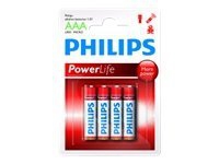 Philips Power Life LR03P4B - Batteri 4 x AAA - alkaliskt