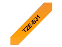 Brother TZe-B31 - Svart på fluorescerande orange - Rulle (1,2 cm x 5 m) 1 kassett(er) bandlaminat - för Brother PT-D210, D600, H110 P-Touch PT-1005, 1010, D450, D800, H110, P300, P900, P950