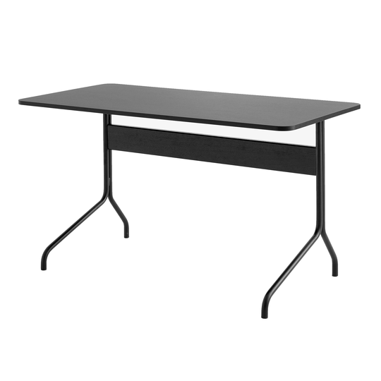 Pavilion Desk AV16 Black Linoleum / Black Oak / Black Base