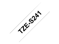 Brother TZe-S241 - Extrastark häftning - svart på vitt - Rulle (1,8 cm x 8 m) 1 kassett(er) bandlaminat - för Brother PT-D600 P-Touch PT-1880, D450, D800, E550, E800, P900, P950 P-Touch EDGE PT-P750