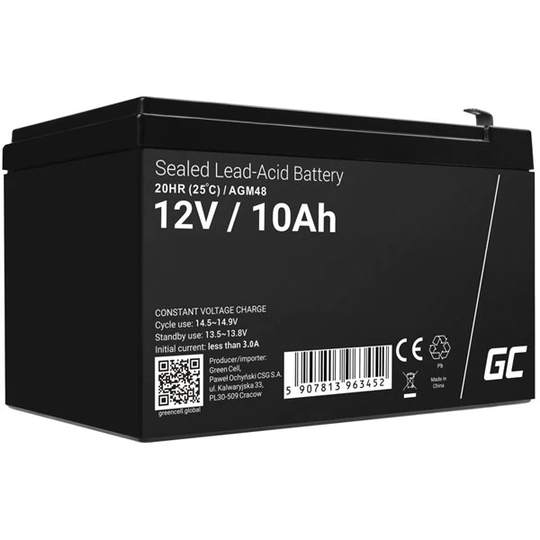 Green Cell AGM Batteri 12V 10Ah