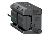 Sony NPA-MQZ1K - Batteriladdare/strömadapter - Batterier som stöds x 4 - 2 utdatakontakter (USB) - för NP-FZ100 a6100 a6400 a6500 a6600 a7 III a7C a7R III a7R IV a7s III a9 a9 II