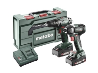 Metabo BS+SSD200LTBL 685193000 Batteri boremaskine, Batteri slagboremaskine 18 V 2 Ah Litium inkl. batteri, Inkl. oplader