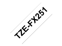Brother TZe-FX251 - Lim - svart på vitt - Rulle ( 2,4 cm x 8 m) 1 kassett(er) flexibel ID-tejp - för Brother PT-D600 P-Touch PT-3600, D610, D800, E550, P750, P900, P950 P-Touch EDGE PT-P750