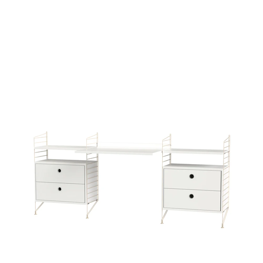 String Stringhylla kontor vit & beige - Kombination C