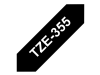 Brother TZe-355 - hvid på sort 24mm x 8m