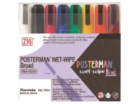 Marker ZIG Posterman wet-wipe 6mm 8 stk. (sæt)