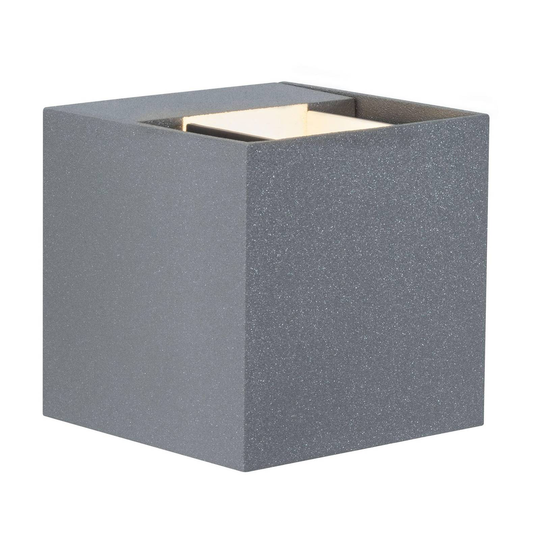 Paulmann Cybo LED-utomhusvägglampa, kantig, grå