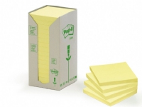 Post-it® Recycled Notes, Canary Yellow™, 16 blokke, 76 mm x 76 mm