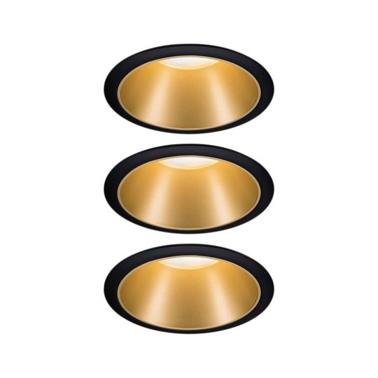 Paulmann Cole LED-spot, guldsvart, 3-pack