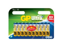 GP Ultra Plus Alkaline Battery, Size AA, LR6, 1.5V, 10-pack
