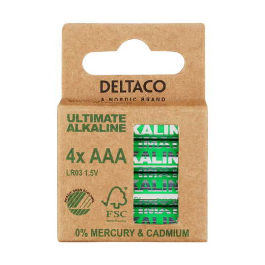 Deltaco AAA-batterier (LR03) - 4-pack