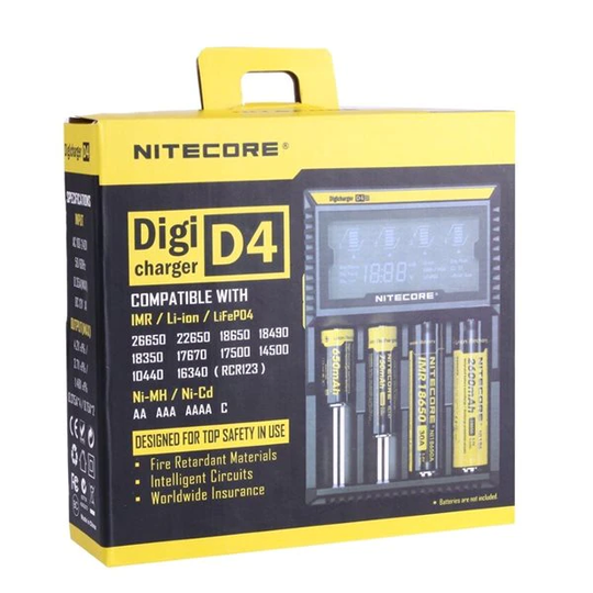 Nitecore D4 Multi LCD Batteriladdare 18650 14500 mm