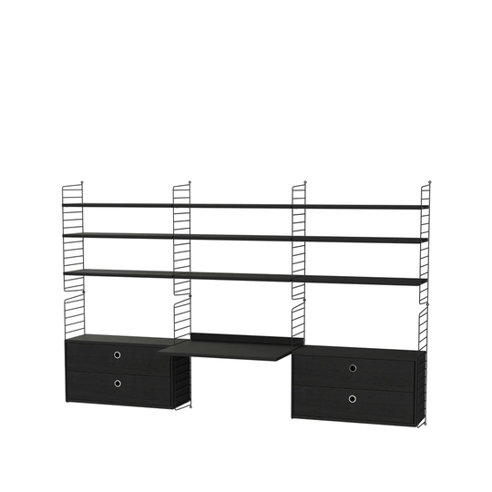 String Stringhylla kontor svart - Kombination F