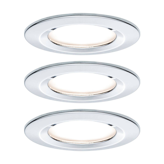 Paulmann 3-pack spot Nova rund, IP44, dimbar, krom