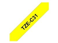 Brother TZe-C31 - Svart på fluorescerande gul - Rulle (1,2 cm x 5 m) 1 kassett(er) bandlaminat - för Brother PT-D210, D600, H110 P-Touch PT-1005, 1010, D450, D800, H110, P300, P900, P950