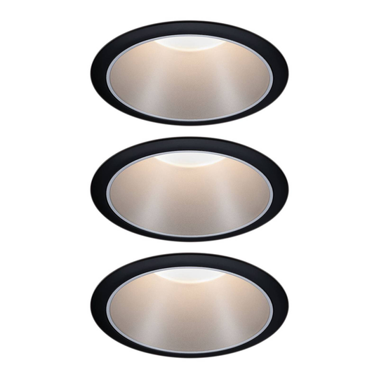 Paulmann Cole LED-spot silversvart 3-pack