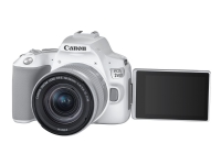 Canon EOS 250D - Digitalkamera - SLR - 24.1 MP - APS-C - 4K / 25 fps - 3x optisk zoom EF-S 18-55 mm IS STM objektiv - Wi-Fi, Bluetooth - hvid