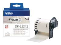 Brother DK-22212 - Permanent häftning - vit - Rulle (6,2 cm x 15,2 m) tejp - för Brother QL-1050, 1060, 500, 550, 560, 570, 580, 600, 650, 700, 710, 720, 820
