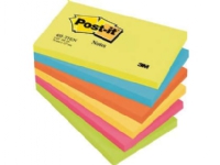 Post-it® Notes Energetic-farver, 6 blokke, 76 mm x 127 mm, 100 ark pr. blok