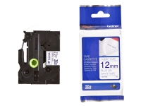 Brother TZe-FA3 - Stof - hvid, blå - rulle - for P-Touch PT-1010, 1080, 1090, 1290, 18, 2030, 2430, 2730, 3600, 7100, 9700, 9800, PT-GL-200