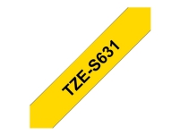 Brother TZe-S631 - Extrastark häftning - svart på gult - Rulle (1,2 cm x 8 m) 1 kassett(er) bandlaminat - för Brother PT-D210, D600, H110 P-Touch PT-1005, 1880, E800, H110 P-Touch Cube Plus PT-P710