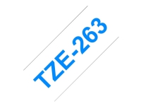Brother TZe-263 - Blått på vitt - Rulle 3,6 cm x 8 m) 1 kassett(er) bandlaminat - för Brother PT-H110 P-Touch PT-3600, 550, 9500, 9600, 9700, 9800, D800, H110, P900, P950
