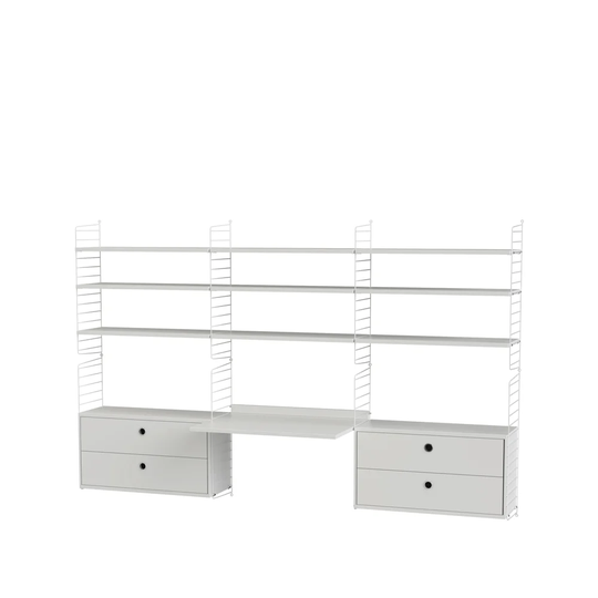 String Stringhylla kontor vit - Kombination F