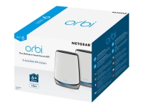 NETGEAR Orbi WiFi System RBK852 - Wifi-system (router, utökning) - upp till 350 kvadratmeter - mesh - GigE, 2.5 GigE - 802.11a/b/g/n/ac, 802.11a/b/g/n/ac/ax - trippelband