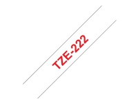 Brother TZe-222 - Rött på vitt - Rulle (0,9 cm x 8 m) 1 kassett(er) bandlaminat - för Brother PT-D210, D600, H110, P750, P950 P-Touch Cube PT-P300 P-Touch Cube Pro PT-P910