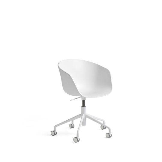 HAY About a Chair 52 kontorsstol white, vitt stativ med hjul