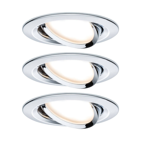 Paulmann 3-pack spot Nova rund sväng-/dimbar, krom