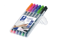 Marker Staedtler Lumocolor® permanent 0,6 mm ass. farver - (6 stk.)