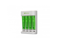 GP Batteries E411 + 4x ReCyko+ Micro Oplader til runde celler NiMH R03 (AAA), R6 (AA)