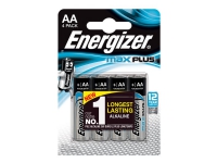 Batterier Energizer Alkaline Max Plus AA, pakke a 4 stk.