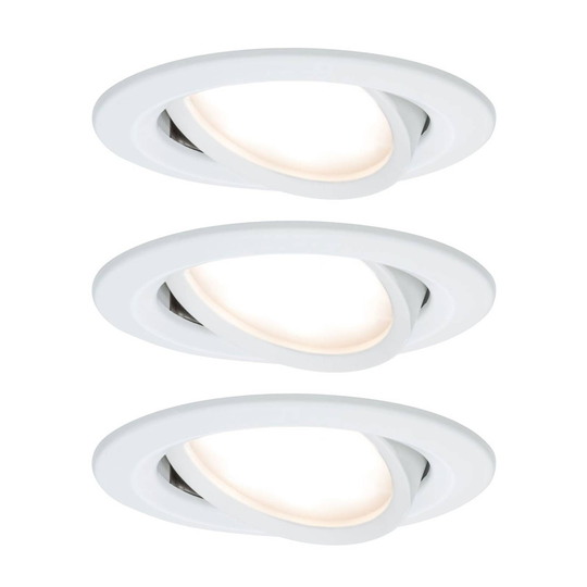 Paulmann 3-pack spot Nova Coin rund svängbar, vit