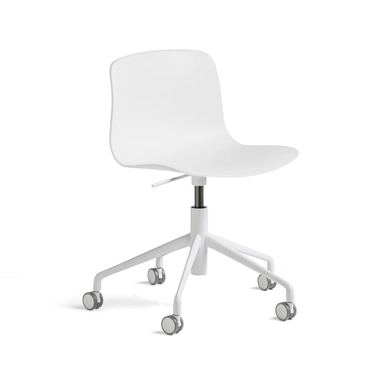 HAY About a Chair 50 kontorsstol white, vitt stativ med hjul