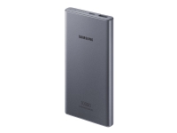 Samsung Battery Pack EB-P3300 - Strömförsörjningsbank - 10000 mAh - 25 Watt - 3 A - QC 2.0, FC - 2 utdatakontakter (USB, USB-C) - på kabel: USB-C - mörkgrå