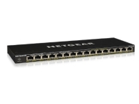NETGEAR GS316P - Switch - ohanterad - 16 x 10/100/1000 (PoE+) - skrivbordsmodell, väggmonterbar - PoE+ (115 W)