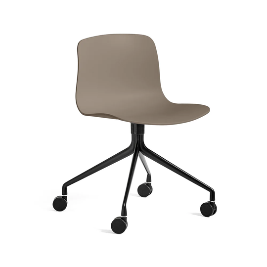 HAY About a Chair 14 kontorsstol khaki, svart stativ med hjul