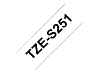 Brother TZe-S251 - Extrastark häftning - svart på vitt - Rulle ( 2,4 cm x 8 m) 1 kassett(er) bandlaminat - för Brother PT-D600 P-Touch PT-3600, D800, E550, E800, P750, P900, P950 P-Touch EDGE PT-P750